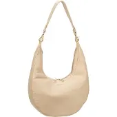 Mandarina Duck Schoudertas Mellow Leather Hobo Bag Lamb's Wool Zalmroze