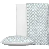 De Witte Lietaer Dekbedovertrek De Witte Lietaer Azulejos Tourmaline Bright White Satijn