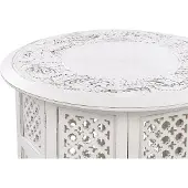 Beliani ELARA - Bijzettafel - Wit - Mangohout