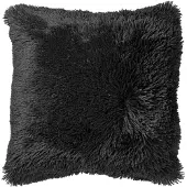 Dutch decor - FLUFFY - Kussenhoes 45x45 cm - superzacht - effen kleur - Raven - zwart