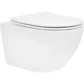 LuxeBath Randloos wandtoilet Marie | kunststof wit 52x36x38 cm toiletbrillen | NADUVI
