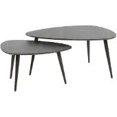 Fraaai Connie salontafel set van 2 peer vorm - zwart/bruin