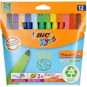 BIC Viltstift Visacolor XL Ecolutions 12 stiften in een kartonnen etui