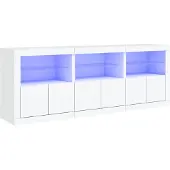 vidaXL Dressoir met LED-verlichting 181,5x37x67 cm wit