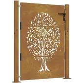 vidaXL Poort 100x125 cm boomontwerp cortenstaal