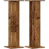 vidaXL Plantenstandaards 2 st 30x30x95 cm bewerkt hout oud houtkleurig