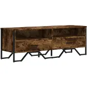 vidaXL Tv-meubel 122x34x41 cm bewerkt hout gerookt eikenkleurig