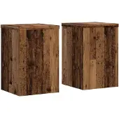 vidaXL Plantenstandaards 2 st 20x20x30 cm bewerkt hout oud houtkleurig
