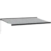 vidaXL Luifel uittrekbaar 5x3 m stof en aluminium antraciet en wit