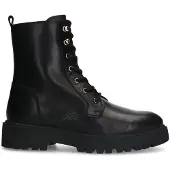 Manfield Zwarte leren veterlaarsjes | Maat 39