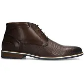 Manfield Bruine leren veterboots | Maat 42