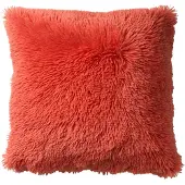 Dutch decor - FLUFFY - Sierkussen 45x45 cm - superzacht - effen kleur - Coral - koraalroze