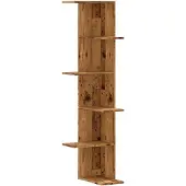 vidaXL Hoekwandschap 36,5x36,5x140 cm bewerkt hout out houtkleurig