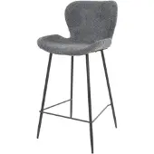 Meubelplaats Barstoel Justin - Bouclé grijs | - barstoelen set van 4