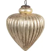 Clayre & Eef Kerstbal Overig Ø 12x16 cm Goudkleurig Glas Kerstballen