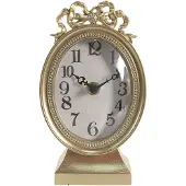 Clayre & Eef Tafelklok 18 cm Goudkleurig IJzer Glas Goudkleurig