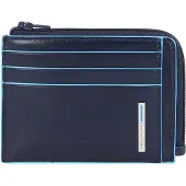 Piquadro Blue Square Creditcardhouder RFID-bescherming Leder 11 cm blauw