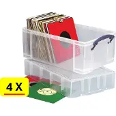 Really Useful Box - 9 Liter - XL - Transparant - 4 stuks