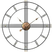 vidaXL Wandklok Ø60 cm ijzer zwart