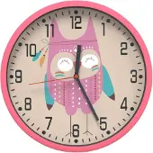 vidaXL Wandklok, roze, Ø 25,5 cm, van polystyreen en glas