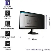 Qoltec Privacy (24", 16 : 9), Beschermfolie voor de monitor