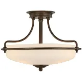 QUOIZEL LED Plafondlamp Griffin | 3X E27 Max 60W | Dimbaar | Palladian Bronze