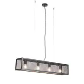 QAZQA Smart industriële hanglamp zwart incl. 4 WiFi A60 - Cage