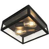 QAZQA Industriële smart buitenplafondlamp zwart incl. 2 WiFi ST64 - Rotterdam