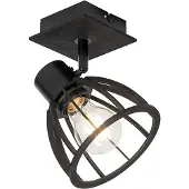QAZQA Industriële wandlamp zwart draai- en kantelbaar - Fotu