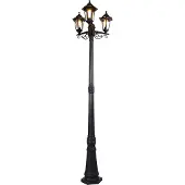QAZQA Smart buiten lantaarn zwart 3-lichts incl. Wifi ST64 - New Haven