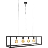 QAZQA Smart hanglamp zwart 4-lichts incl. Wifi G95 - Big Cage