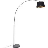 QAZQA Smart booglamp zwart met goud incl. Wifi A60 - Arc Basic