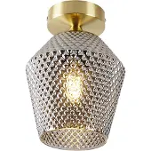 QAZQA Smart plafondlamp messing met smoke glas incl. Wifi A60 - Karce