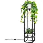 QAZQA Smart industriële vloerlamp zwart incl. Wifi G95 - Cage Rack