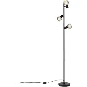 QAZQA Smart vloerlamp zwart verstelbaar incl. 3 Wifi P45 - Mesh