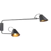 QAZQA Smart moderne wandlamp zwart 2-lichts verstelbaar incl. Wifi A60 - Lune
