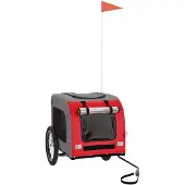 vidaXL Hondenfietstrailer oxford stof en ijzer rood en grijs