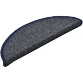 vidaXL Trapmatten 15 st 56x17x3 cm donkergrijs en blauw halfrond