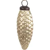 Clayre & Eef Kerstbal Overig 5x4x10 cm Goudkleurig Glas Kerstballen