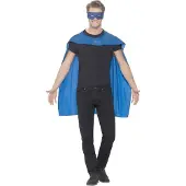 Smiffy Superhero cape met masker blauw