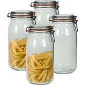 Le Parfait 4x Luchtdichte weckpot transparant glas 3 liter - Weckpotten