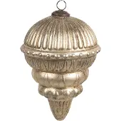Clayre & Eef Kerstbal Overig Ø 10x14 cm Goudkleurig Glas Kerstballen