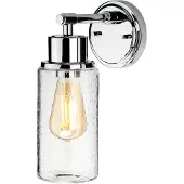 ELSTEAD Wandlamp Morvah, dimbaar, chroom / zilver, Badkamer, Glas, Vintage, Wandlamp