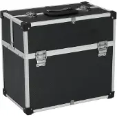 vidaXL Gereedschapskoffer, 38x22,5x34 cm, zwart, aluminium