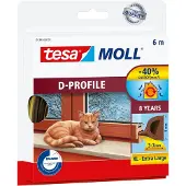 TESA Tochtstrip | | 6 meter (D-profiel, Zelfklevend, Bruin)