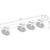 Fantasia AEON-4 zwart 4x AR111 (incl)