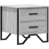 vidaXL Nachtkastje 40x41x40 cm bewerkt hout grijs sonoma eikenkleurig