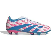 Adidas Predator League Gras Voetbalschoenen (FG) Kids Wit Roze Blauw