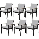 AVH-Collectie Set van 6 Lola dining tuinstoelen aluminium antraciet