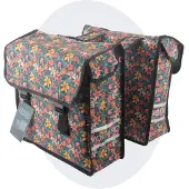 Voltano Dubbele Fietstas Floral Fiesta - 38 Liter - Waterdicht Polyester